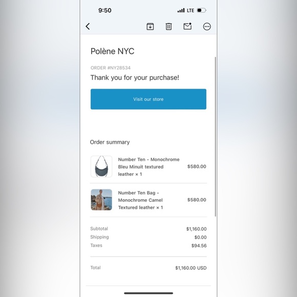 Polene Dix Brown Crossbody Bag - Picture 3 of 3